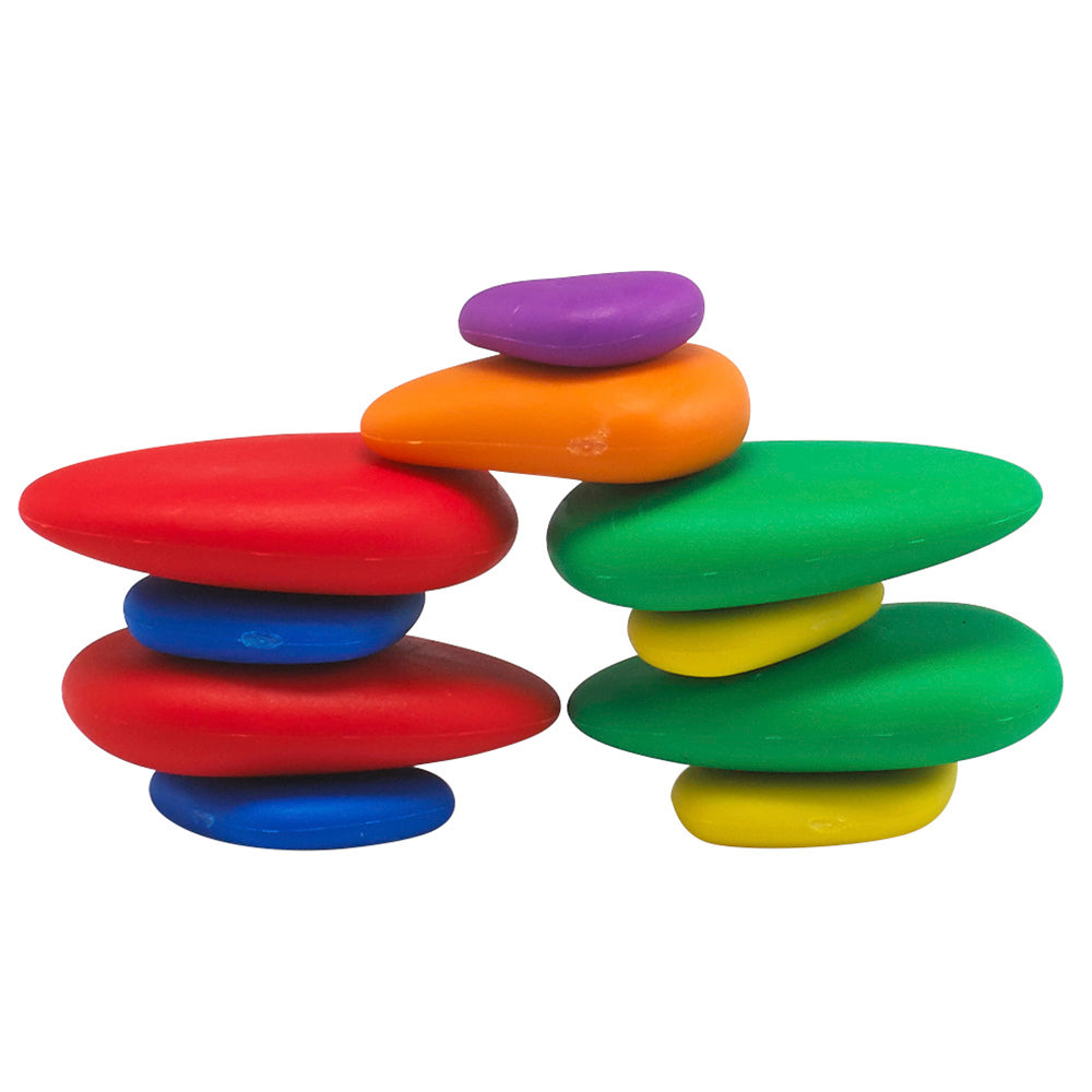 Rainbow Pebbles (6 Colours, 6 Sizes , 36 Pebbles)
