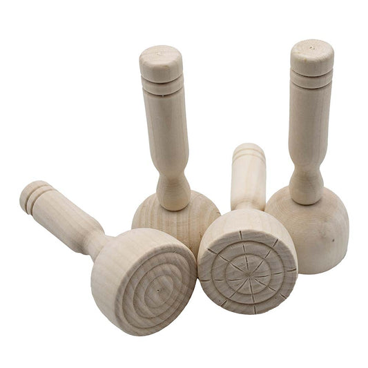 Wooden Clay, Dough & Paint Stampers (4 Pieces)