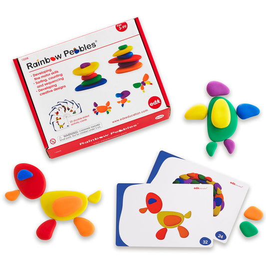 Rainbow Pebbles Activity Set (20 Activity Cards & 36 pieces)