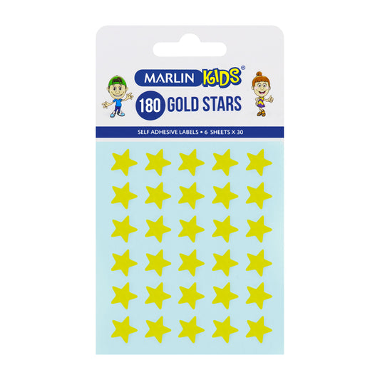 Marlin Self Adhesive Gold/Silver Stars (10 packs of 180 stars per pack)