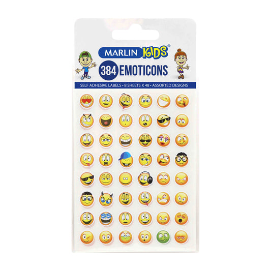 Marlin Assorted Smiley Faces Stickers (384 Sticker Packs x 10)