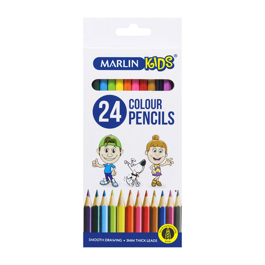 Marlin Kids Colour Pencils (24 Colour Pencils per pack, 12 Packs)