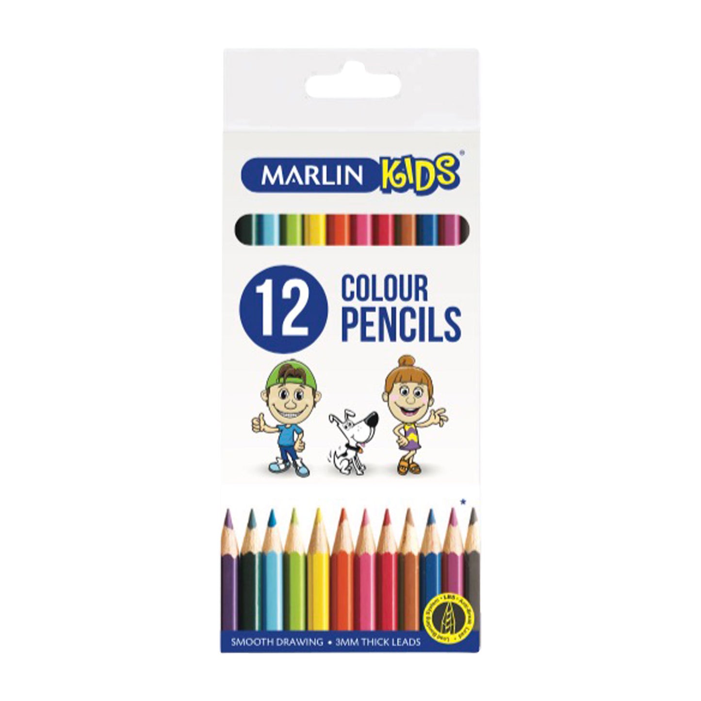 Marlin Kids Colour Pencils (12 Colour Pencils per pack, 12 Packs)