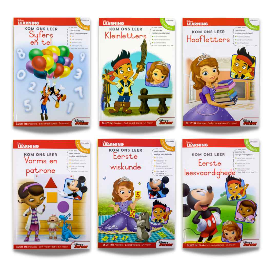 Disney Let's Learn Preschool Set (6 Books per Set, A4) AFR/ENG