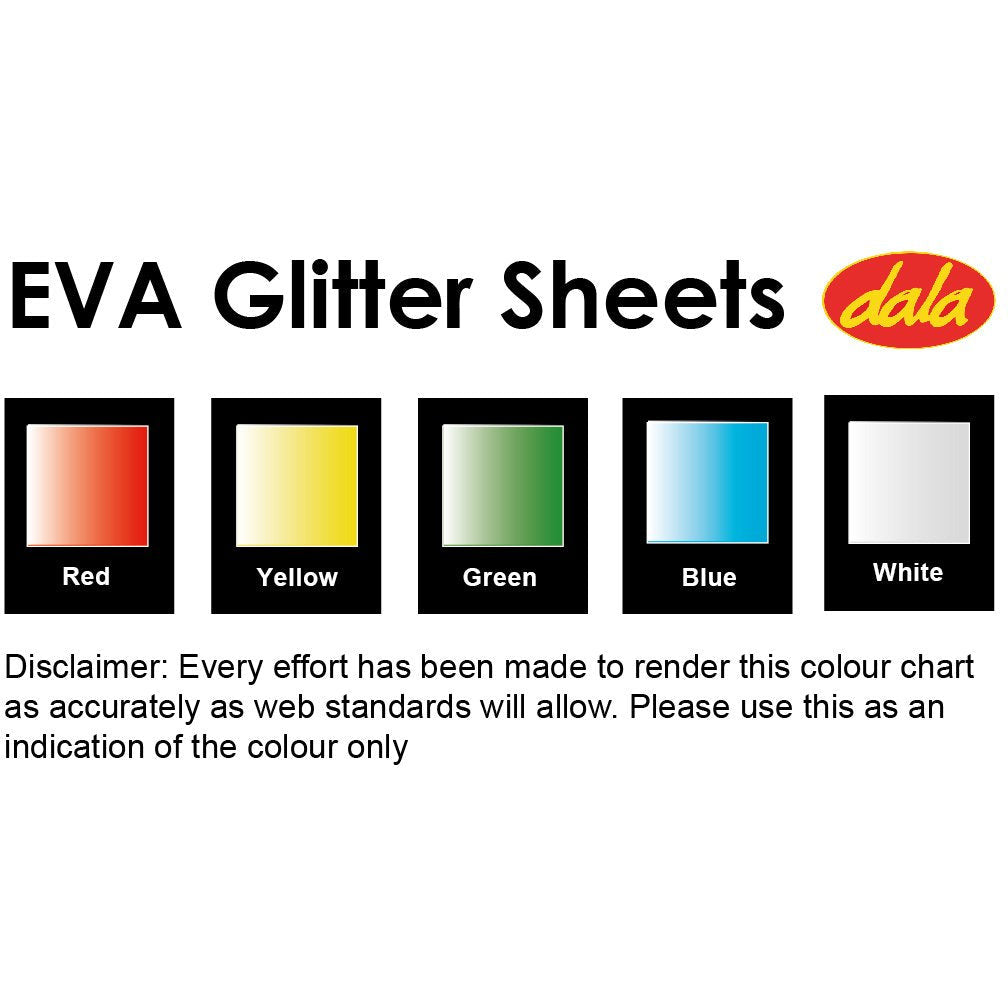 Self-Adhesive EVA Glitter Sheets (A4 - 5 Sheets, Various Colours)