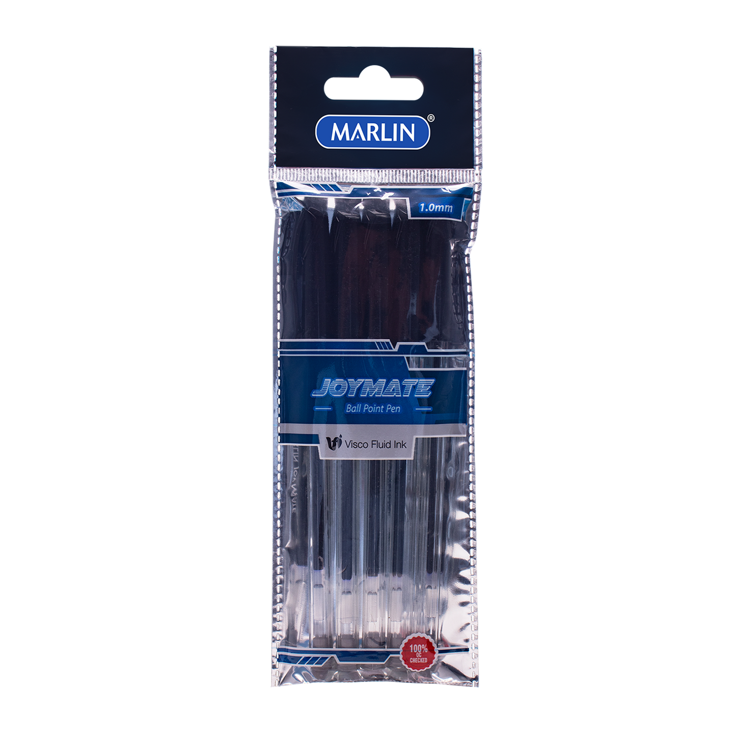 Marlin JOYMATE Ballpoint Pens, Medium Point-1.0mm, Black/Blue Ink (5 Pack, 12 Packs)