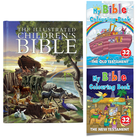The Illustrated Children's Bible & Colouring Book Set (ENG)